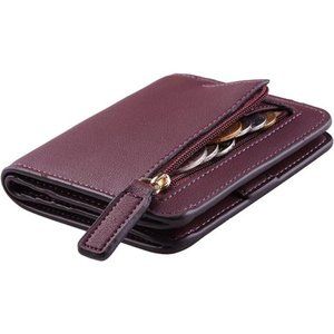 Womens Rfid Blocking Small Compact Bifold Luxury Genuine Leather Pocket Wallet